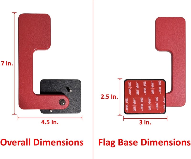 Cauff Mailbox Flag Replacement Kit, Heavy Duty Poly with Weather Resistant Strong Mounting Adhesive, No Tools Required (Peel & Stick Adhesive Mount) - Image 3